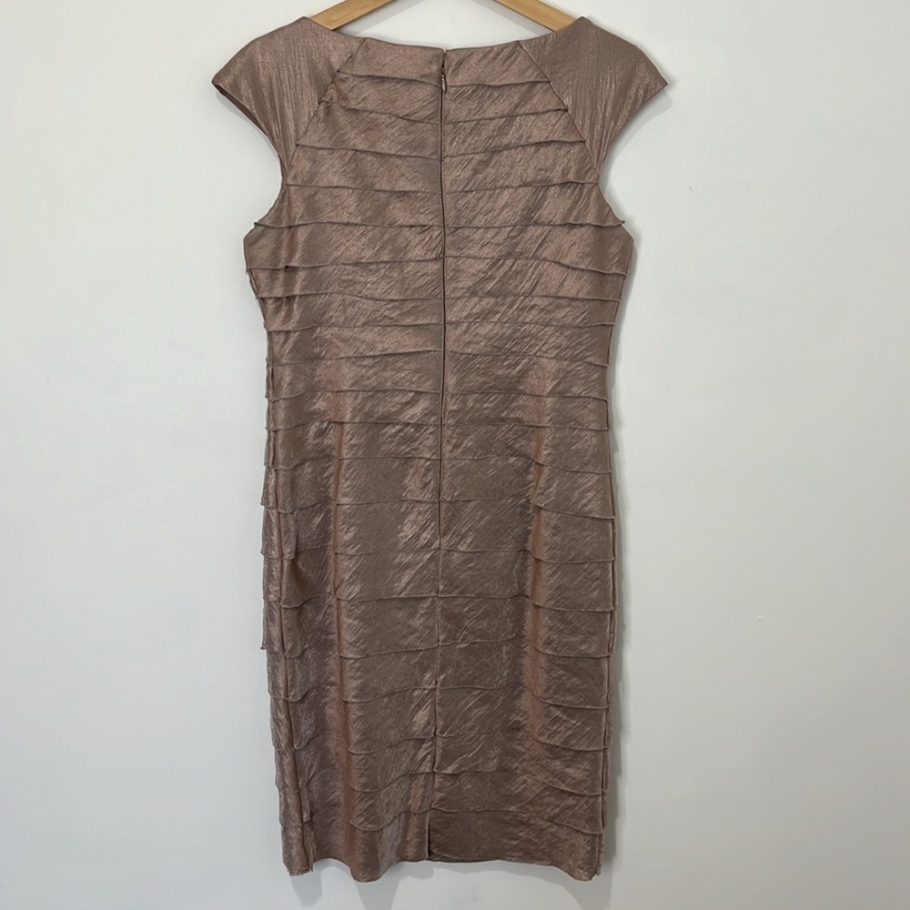 London Times Dress Women's Size 10 Midi Shutter Pleats Formal Wedding Cruise - Picture 3 of 16
